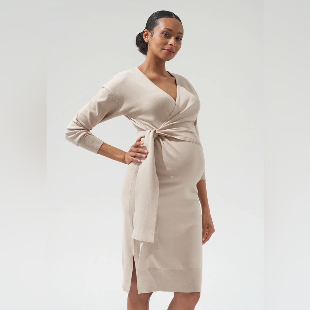 COPY - ESSENTIAL ALL YEAR NURSING KNIT DRESS - Picture 1 of 5